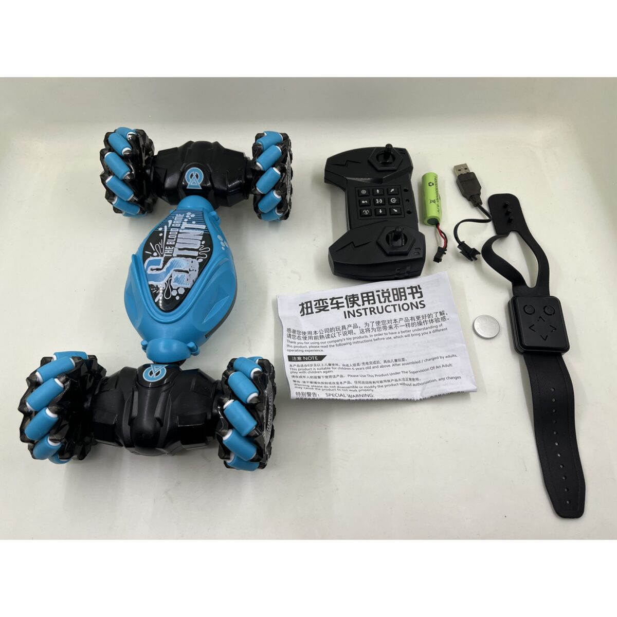 Masinuta pentru copii controlabila prin gesturi si telecomanda,  Embo, cu efecte de lumini si muzica, Albastru - imagine 4