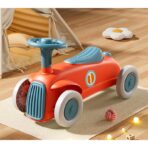 Masinuta Ride-On Embo, cu Sistem Anti-Rasturnare, Claxon pe Volan, 1-6 Ani, 60 x 28 x 34 cm, Rosu-Albastru - imagine 2