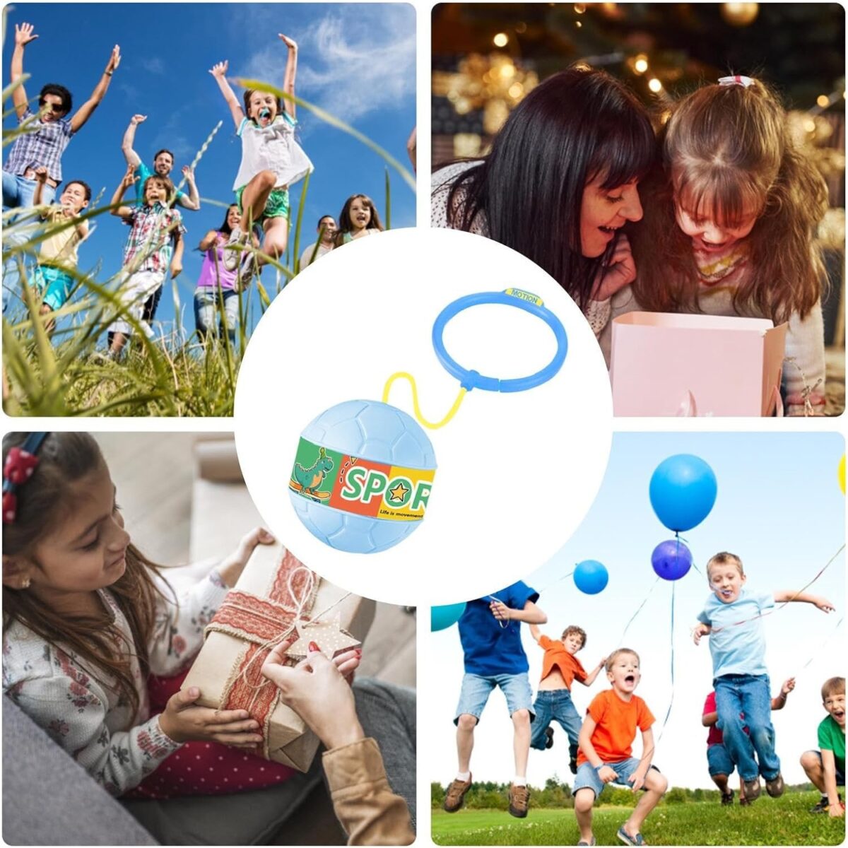 Minge pentru Sarit, Embo, Tip Coarda Hula Hoop, Cerc 12 cm, Coarda 52 cm, Minge 12 x 11 cm, Functie Iluminat, 4-6 Ani, Plastic, Albastru - imagine 7