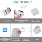 Mini Imprimanta Foto Portabila, Embo, 5 Role de Hartie Termica, 5 Role Autocolante, 3 Role Colorate, Pixuri, Incarcare USB, Model Pisica, Alb Roz - imagine 3