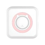 Mini Imprimanta Foto Portabila, Embo, 5 Role de Hartie Termica, 5 Role Autocolante, 3 Role Colorate, Pixuri, Incarcare USB, Model Pisica, Alb Roz