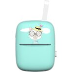 Mini Imprimanta Foto Portabila, Embo, Incarcare USB, Bluetooth, Model Pisica, Print Alb-Negru, Albastru