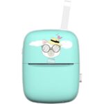 Mini Imprimanta Foto Portabila, Embo, Incarcare USB, Bluetooth, Model Pisica, Print Alb-Negru, Albastru
