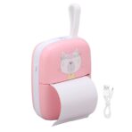 Mini Imprimanta Foto Portabila, Embo, Incarcare USB, Bluetooth, Model Pisica, Print Alb-Negru, Roz - imagine 3