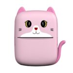 Mini Imprimanta Foto Portabila, Embo, Incarcare USB, Bluetooth, Model Pisicuta, Print Alb-Negru, Roz