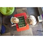Mini Masa de Fotbal cu Teren si 12 Jucatori Embo, 4 Manere, cu Tablou pentru Scor, din Metal, Lemn si ABS, 34.5 x 23 x 7 cm, pentru copii/adulti - imagine 2
