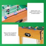 Mini Masa de Fotbal cu Teren si 12 Jucatori Embo, 4 Manere, cu Tablou pentru Scor, din Metal, Lemn si ABS, 34.5 x 23 x 7 cm, pentru copii/adulti - imagine 6