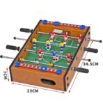 Mini Masa de Fotbal cu Teren si 12 Jucatori Embo, 4 Manere, cu Tablou pentru Scor, din Metal, Lemn si ABS, 34.5 x 23 x 7 cm, pentru copii/adulti - imagine 4