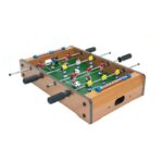 Mini Masa de Fotbal cu Teren si 12 Jucatori Embo, 4 Manere, cu Tablou pentru Scor, din Metal, Lemn si ABS, 34.5 x 23 x 7 cm, pentru copii/adulti