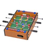 Mini Masa de Fotbal cu Teren si 12 Jucatori Embo, 4 Manere, cu Tablou pentru Scor, din Metal, Lemn si ABS, 34.5 x 23 x 7 cm, pentru copii/adulti
