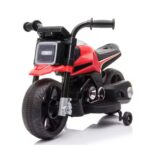 Motocicleta Electrica cu 2 Roti Mari si 2 Roti Ajutatoare, Embo, Acumulator Incarcare, Anti-Rasturnare, Lumini, Muzica, Motor:380, Baterie 6V4.5, 41.5x70x34 cm, 4.5 Kg, 3 Ani+, Rosu Negru - imagine 6