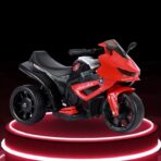 Motocicletă Electrică cu 3 Roti, Embo, Acumulator Încarcare, Anti-Rasturnare, Lumini, Sunete, Off-Road, Baterie 6V 4.5Ah, 66x34x43cm, Rosu - imagine 2