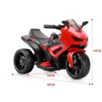 Motocicletă Electrică cu 3 Roti, Embo, Acumulator Încarcare, Anti-Rasturnare, Lumini, Sunete, Off-Road, Baterie 6V 4.5Ah, 66x34x43cm, Rosu - imagine 13