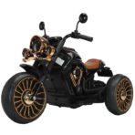 Tricicleta Electrica pentru Copii, Embo, cu 2 Acumulatoare 380*2, 6V 4.5, Sistem Anti-Rasturnare, Sistem de Lumini si Sunet, 6-8 Ani, 93 x 48 x 63 cm, Negru