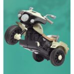 Motocicleta Electrica Embo, cu Acumulator, cu Sistem Anti-Rasturnare, Sistem de Lumini si Muzica, Cutie de Depozitare, 1-8 Ani, 93 x 43 x 58 cm, Alb - Bej - imagine 5