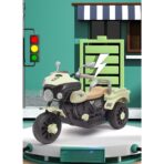 Motocicleta Electrica Embo, cu Acumulator, cu Sistem Anti-Rasturnare, Sistem de Lumini si Muzica, Cutie de Depozitare, 1-8 Ani, 93 x 43 x 58 cm, Alb - Bej - imagine 14