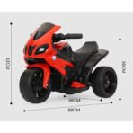 Motocicleta Electrica Embo, cu Acumulator, cu Sistem Anti-Rasturnare, Sistem de Lumini si Sunet, 1-4 Ani, 42 x 68 x 36 cm, Rosu - imagine 2