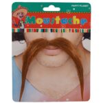 Mustata Falsa pentru Deghizari, Embo, Petreceri Tematice, din Panza, Autoadeziv, 10 x 15 cm, Model Roscat, Maro