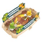 Joc de Masa Interactiv Dino Marbles pentru Copii, Embo, 4 Mingi, Tabela Scor, 40.7x27x14 cm, Maro
