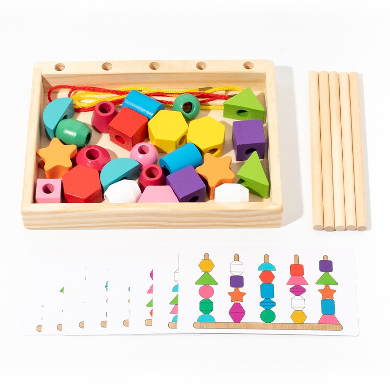 n-a-main-6728a5ecdbdc7.jpg Jucarie Montessori de Sortat, Embo, din Lemn, Forme Geometrice,+3 Ani, 25 de Piese, 21.5 x 16 x 3 cm, Multicolor - imagine 2
