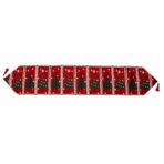 Napron Decorativ pentru Masa, Embo, Model Brazi de Craciun, Tematica Craciun, 35 x 180 cm, Rosu/Verde
