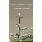 Trotineta Multifunctionala 3 in 1, Embo, pentru Copii, 1-7 Ani, cu Lumini si Muzica, Reglabil 360, Pliere Usoara, Reglarea Inaltimii, Model Dinozaur, Bej/Verde - imagine 2