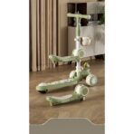 Trotineta Multifunctionala 3 in 1, Embo, pentru Copii, 1-7 Ani, cu Lumini si Muzica, Reglabil 360, Pliere Usoara, Reglarea Inaltimii, Model Dinozaur, Bej/Verde - imagine 5