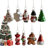 Set 9 Decoratiuni de Craciun, Embo, pentru Brad, 5 cm, din Sticla, 22 x 12.5 x 4.2 cm, Multicolor - imagine 6