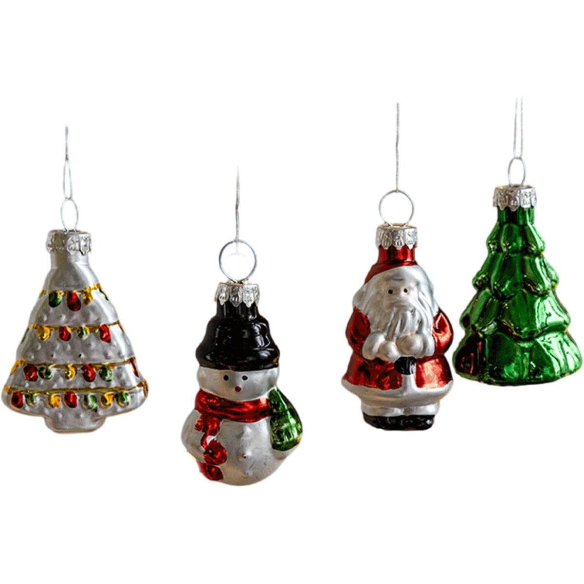 Set 9 Decoratiuni de Craciun, Embo, pentru Brad, 5 cm, din Sticla, 22 x 12.5 x 4.2 cm, Multicolor - imagine 7