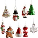 Set 9 Decoratiuni de Craciun, Embo, pentru Brad, 5 cm, din Sticla, 22 x 12.5 x 4.2 cm, Multicolor