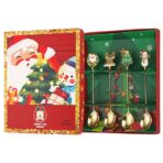 Set 4 Lingurite, Embo, Tema Craciun, Model Carry The Merry, 4 Modele, din Otel Inoxidabil, 19.5 x 16 x 2 cm, Multicolor
