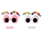 Ochelari Happy Birthday, Embo, Tematica Aniversare, Protectie Soare, din Plastic, Model Prajiturele, 18.5x11.5 cm, Roz - imagine 5