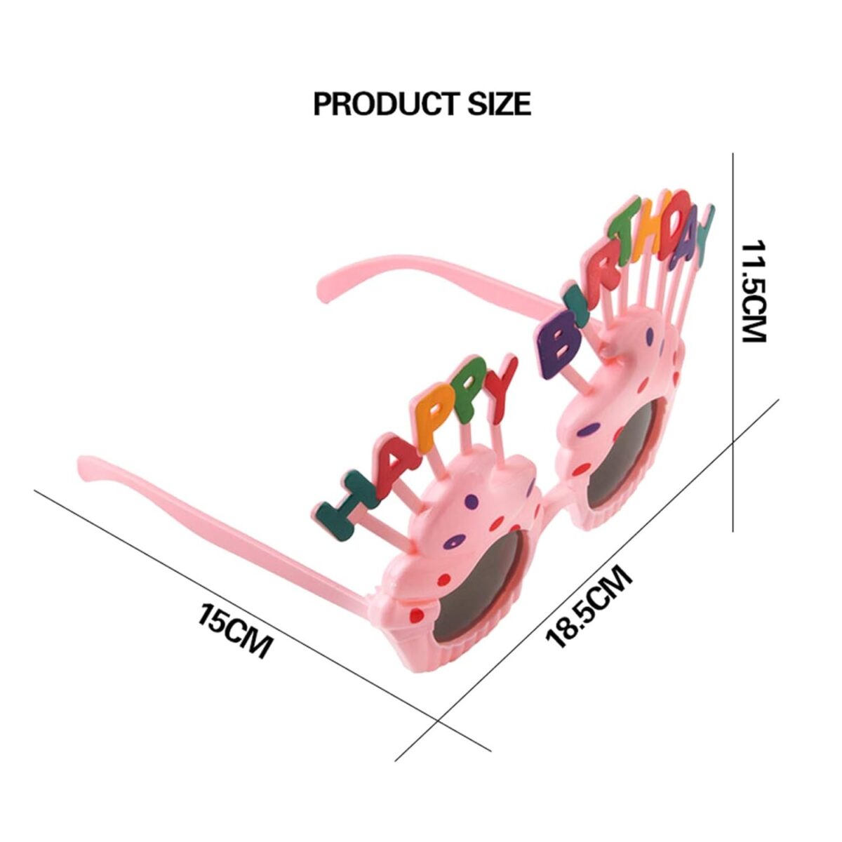 Ochelari Happy Birthday, Embo, Tematica Aniversare, Protectie Soare, din Plastic, Model Prajiturele, 18.5x11.5 cm, Roz - imagine 7