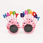 Ochelari Happy Birthday, Embo, Tematica Aniversare, Protectie Soare, din Plastic, Model Prajiturele, 18.5x11.5 cm, Roz - imagine 8