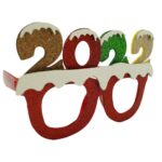 Ochelari petrecere de Revelion, 2022, Rosu, din Plastic si Poliester, Embo