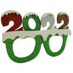 Ochelari petrecere de Revelion, 2022, Verde, din Plastic si Poliester, Embo