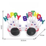Ochelari Rotunzi Happy Birthday, Embo, Tematica Aniversare, Protectie Soare, din Plastic, 18.5x11.5 cm, Alb - imagine 6