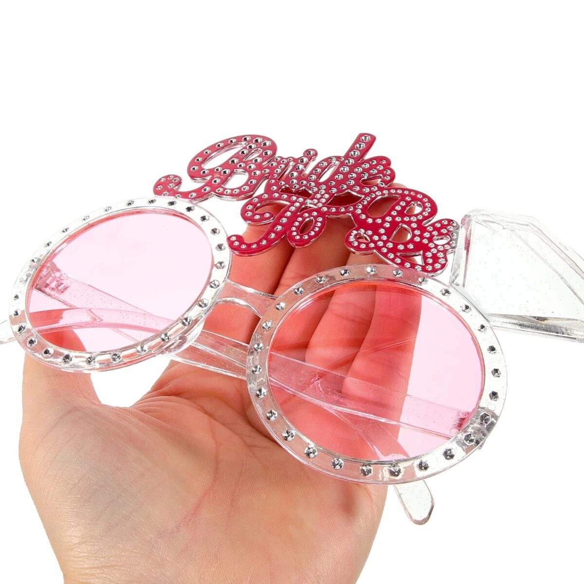 Ochelarii Decorativi, Embo, Tema Nunta, Model Bride to Be, din Plastic, Roz - imagine 3
