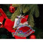 Ornament brad de Craciun, Iridescent, in forma de Ren, 11 cm x 11 cm, Plastic, Embo