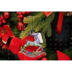 Ornament brad de Craciun, Iridescent, in forma de Ren, 11 cm x 11 cm, Plastic, Embo - imagine 3