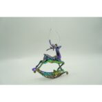 Ornament brad de Craciun, Iridescent, in forma de Ren, 11 cm x 11 cm, Plastic, Embo - imagine 2