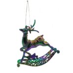 Ornament brad de Craciun, Iridescent, in forma de Ren, 11 cm x 11 cm, Plastic, Embo - imagine 5