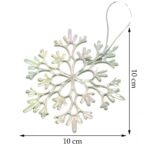 Ornament brad de Craciun, Perlat, in forma de Fulg de nea, 10 cm x 10 cm, Plastic, Embo - imagine 6
