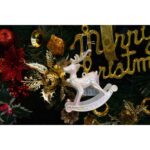 Ornament brad de Craciun, Perlat, in forma de Ren, 11 cm x 11 cm, Plastic, Embo