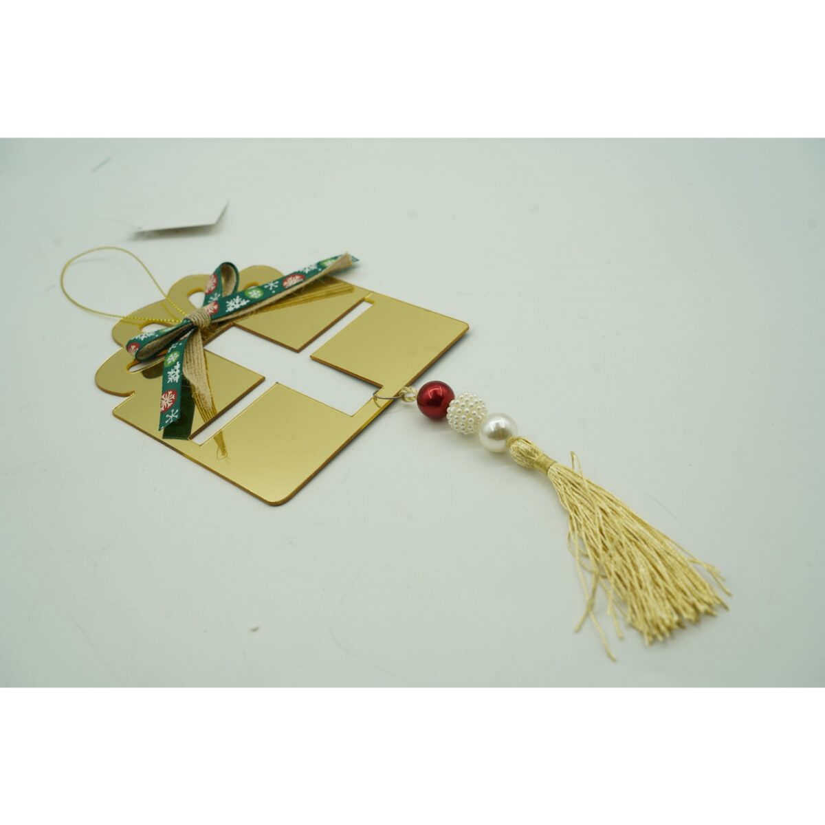 Ornament brad, Embo, Cadou, Auriu, Lucios, 16*28CM, Acril, Interior/ Exterior - imagine 5