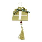 Ornament brad, Embo, Cadou, Auriu, Lucios, 16*28CM, Acril, Interior/ Exterior