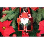 Ornament brad, Embo, Cadou cu clopotei, Rosu, Lucios, 15*20CM, Acril, Interior/ Exterior