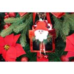 Ornament brad, Embo, Cadou cu clopotei, Rosu, Lucios, 15*20CM, Acril, Interior/ Exterior