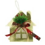 Ornament brad, Embo, Casa, Auriu, Lucios, 16*17CM, Acril, Interior/ Exterior