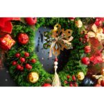 Ornament brad, Embo, Fulg de nea, Auriu, Lucios, 16*30CM, Acril, Interior/ Exterior